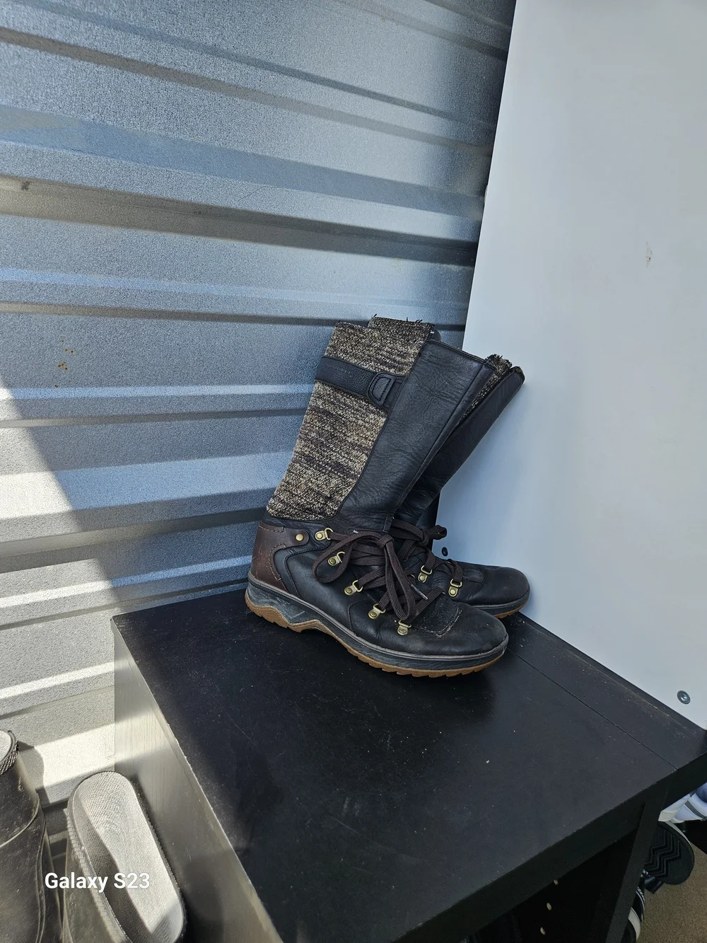 Merrell Women's Tall Winter Boots Size 9 Waterproof Knit Leather Brown Black EU
